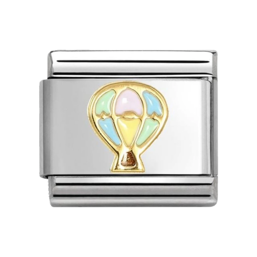 Nomination Classic Gold and Enamel Pastel Hot Air Balloon Charm 030285/66