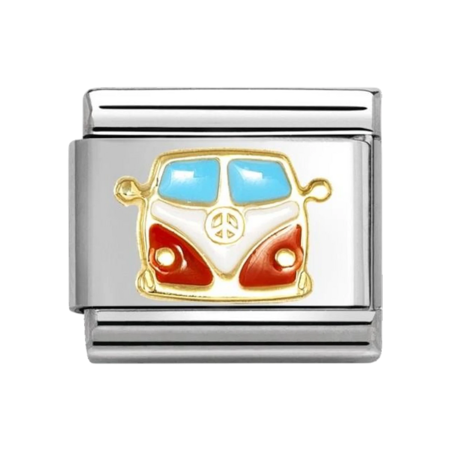 Nomination Classic Gold and Enamel Red and White Van Charm 030285/67