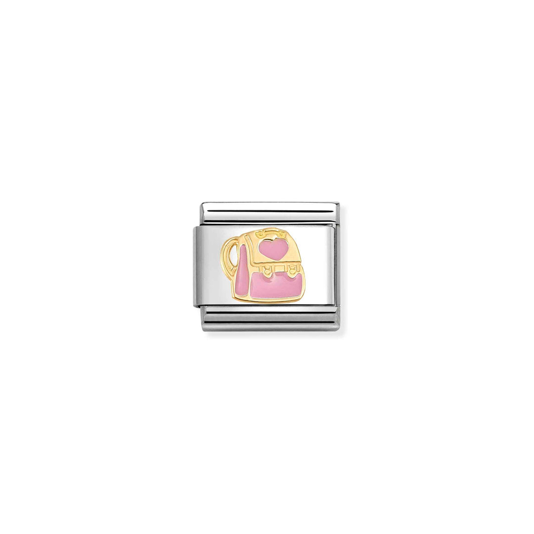 Niche Jewellery Nomination Gold and Enamel Pink Backpack Heart Charm