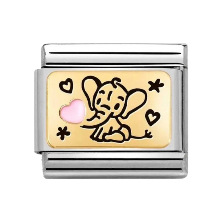 Nomination Classic Gold Pink Elephant Charm