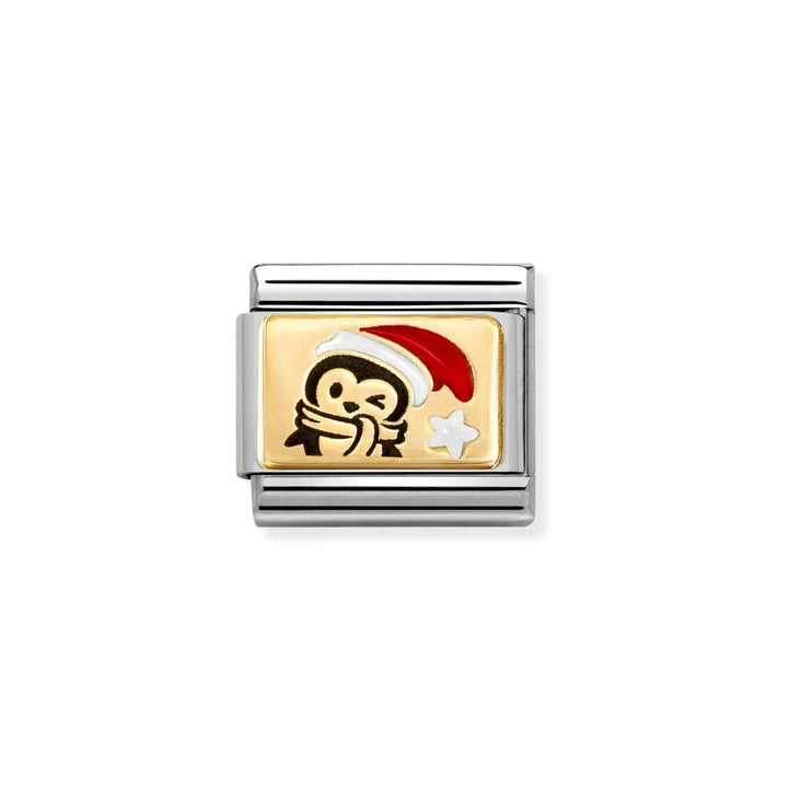 Nomination Classic Gold Penguin Santa Hat Charm 030289_13