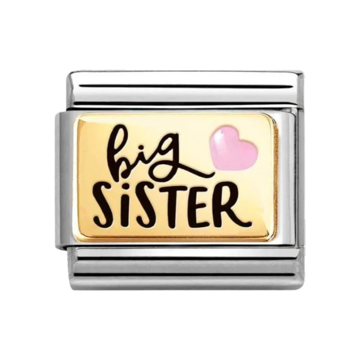Nomination Classic Gold Enamel Big Sister Charm. Item code 030289/05