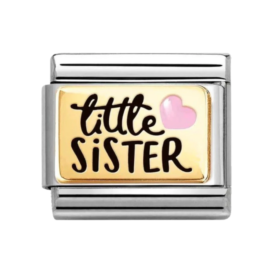 Nomination Classic Gold Enamel Little Sister Charm. Item code 030289/06
