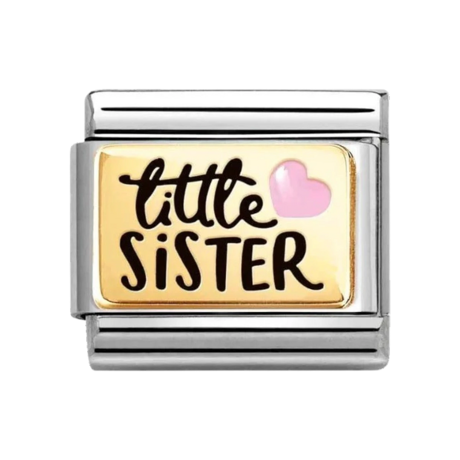Nomination Classic Gold Enamel Little Sister Charm. Item code 030289/06