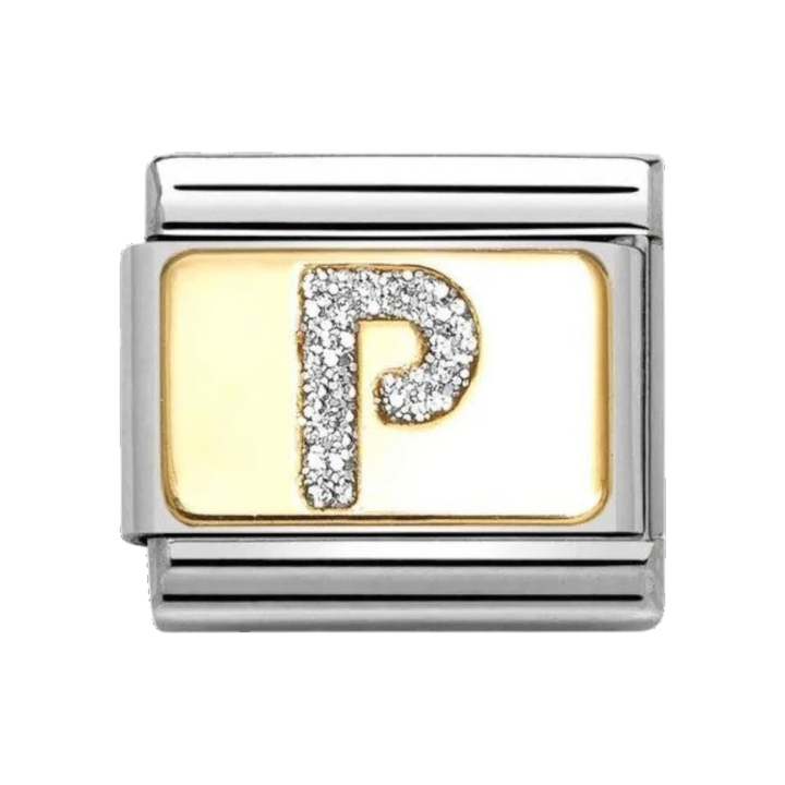 Nomination Classic Glitter Enamel and Gold Charm Letter P