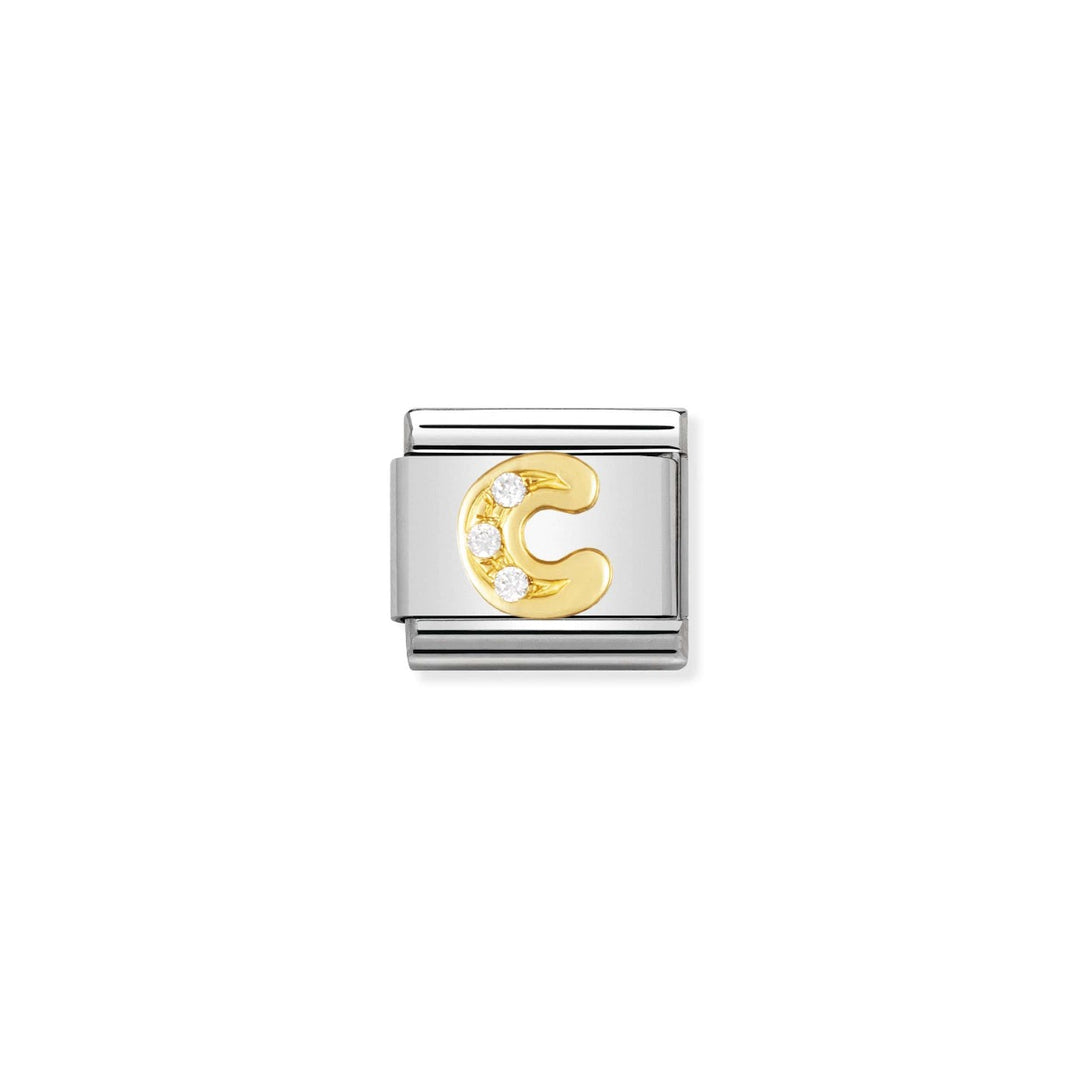 Nomination Gold and Zirconia Classic Letter Charm - C