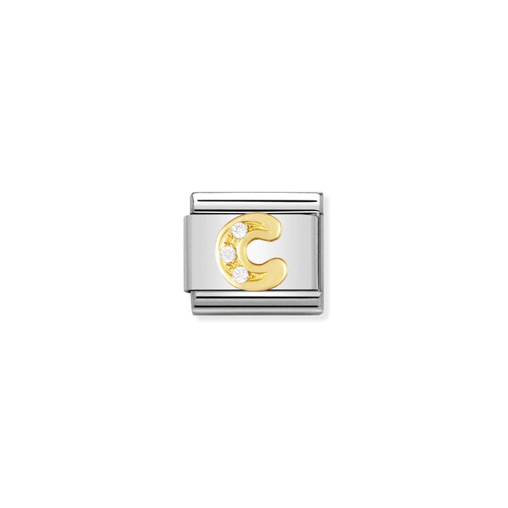 Nomination Gold and Zirconia Classic Letter Charm - C