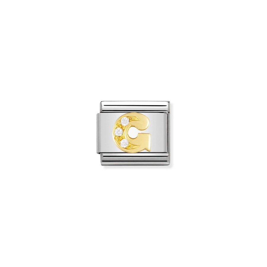 Nomination Gold and Zirconia Classic Letter Charm - G
