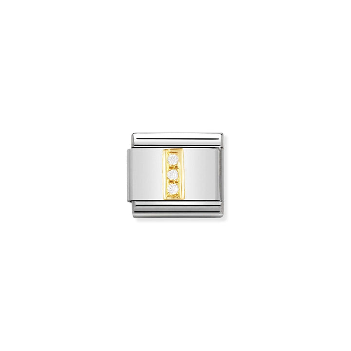 Nomination Gold and Zirconia Classic Letter Charm - I