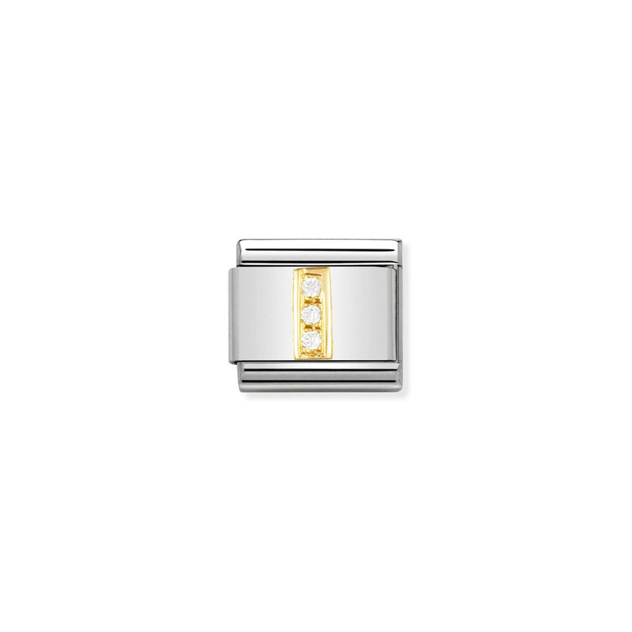 Nomination Gold and Zirconia Classic Letter Charm - I