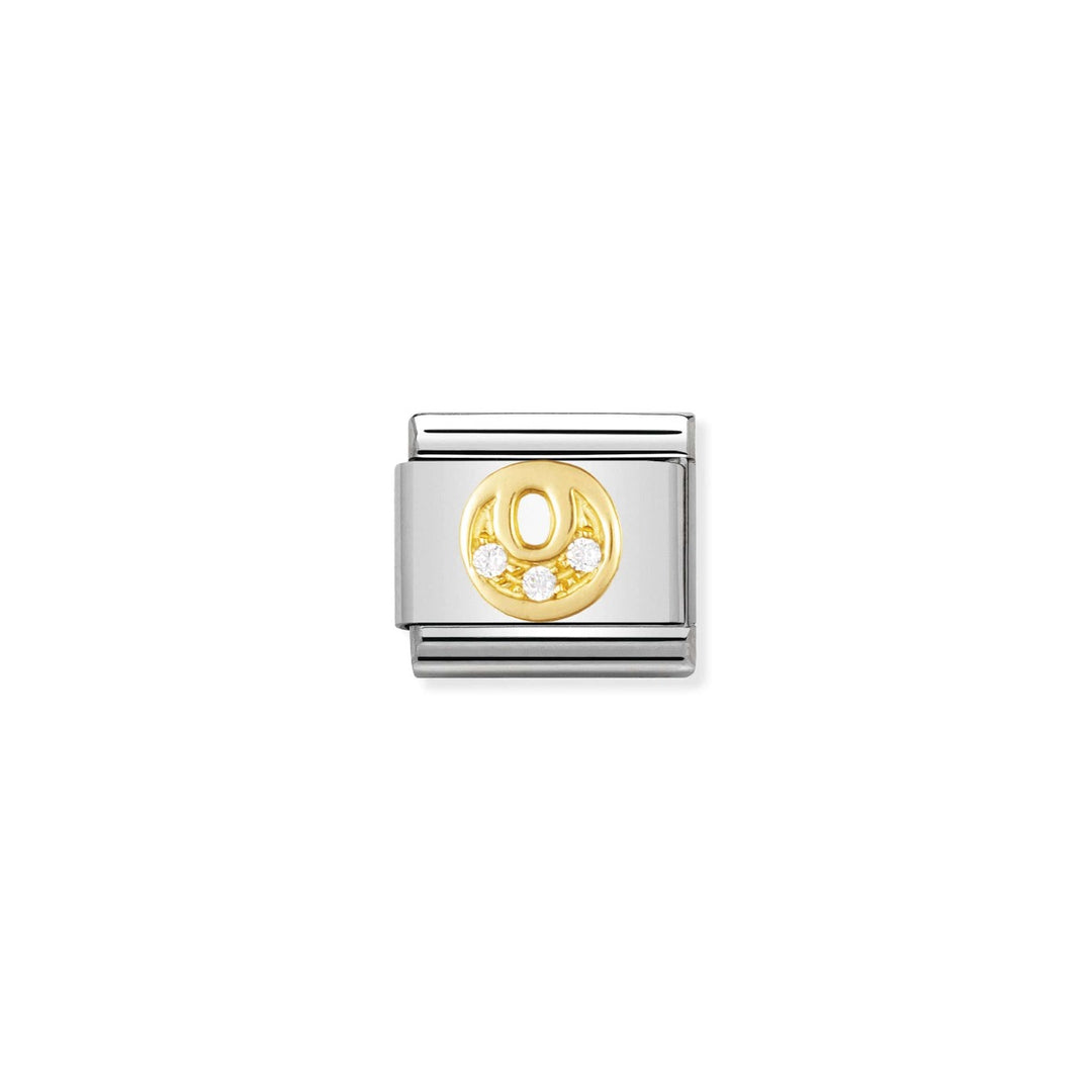 Nomination Gold and Zirconia Classic Letter Charm - O