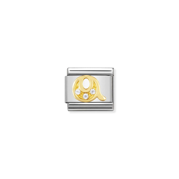 Nomination Gold and Zirconia Classic Letter Charm - Q