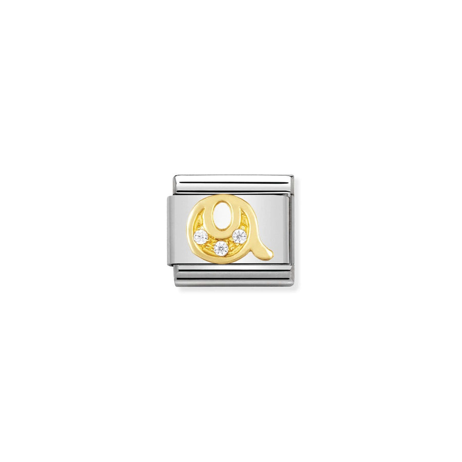 Nomination Gold and Zirconia Classic Letter Charm - Q