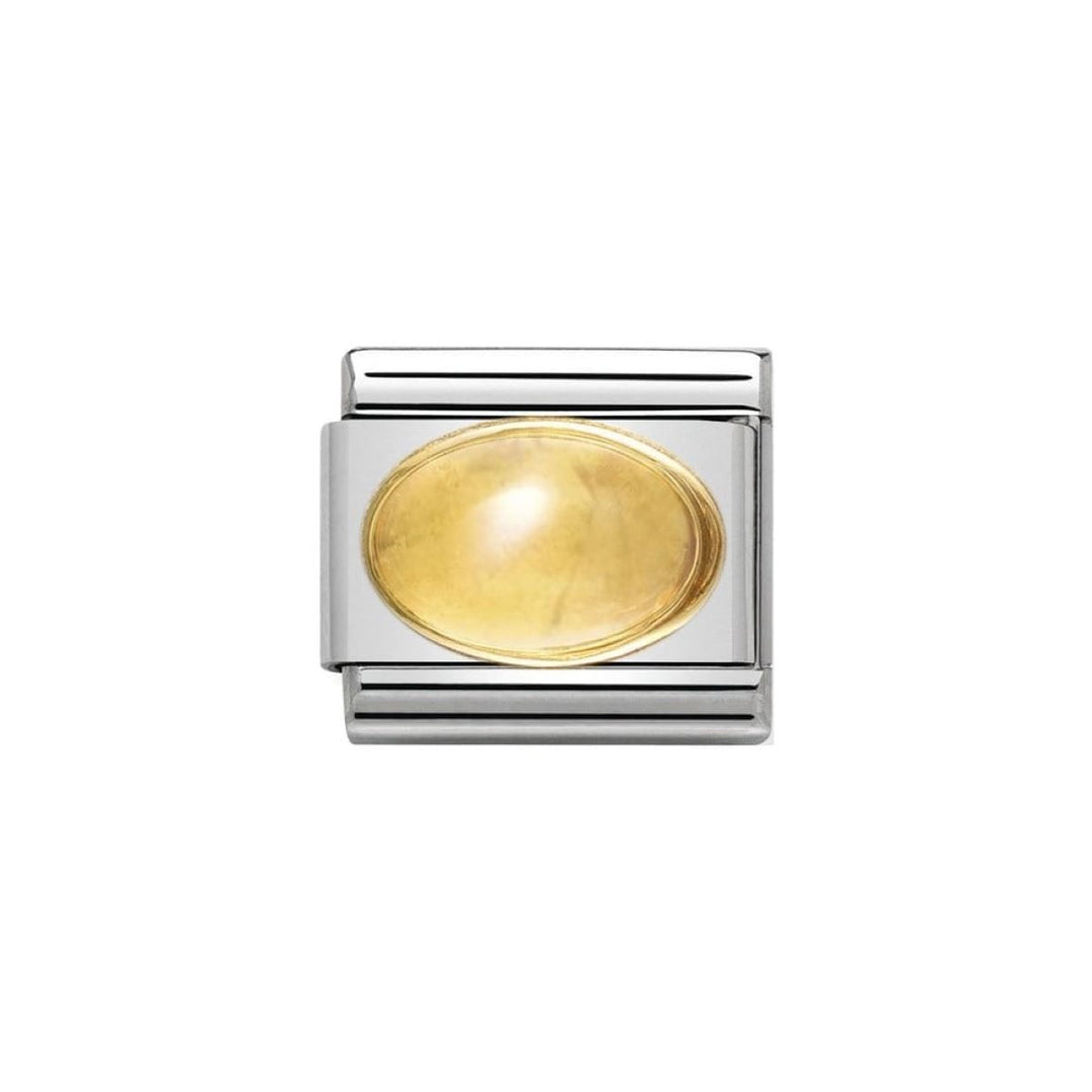 Nomination Classic Oval Semiprecious Stones Charm - 18k Gold with Citrine