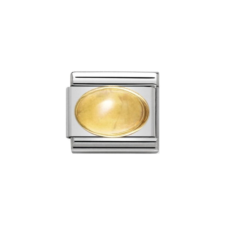 Nomination Classic Oval Semiprecious Stones Charm - 18k Gold with Citrine