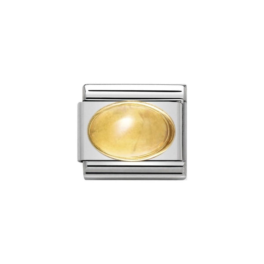 Nomination Classic Oval Semiprecious Stones Charm - 18k Gold with Citrine
