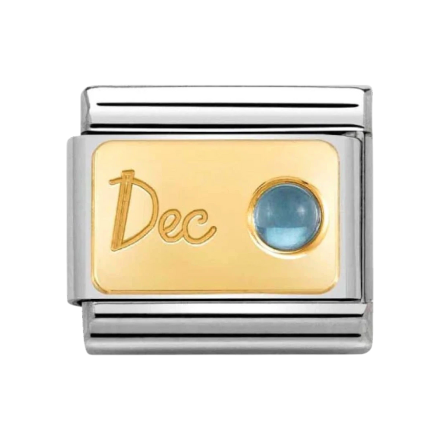 Nomination Classic Month 18k Gold December Charm Light Blue Topaz - 030519_12