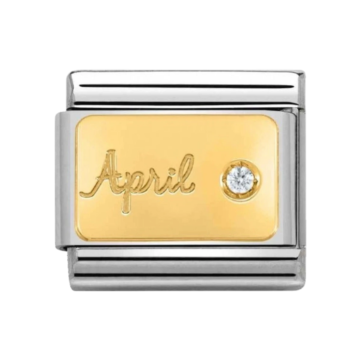 Nomination Classic 18k Gold Diamond April Birthstone Charm