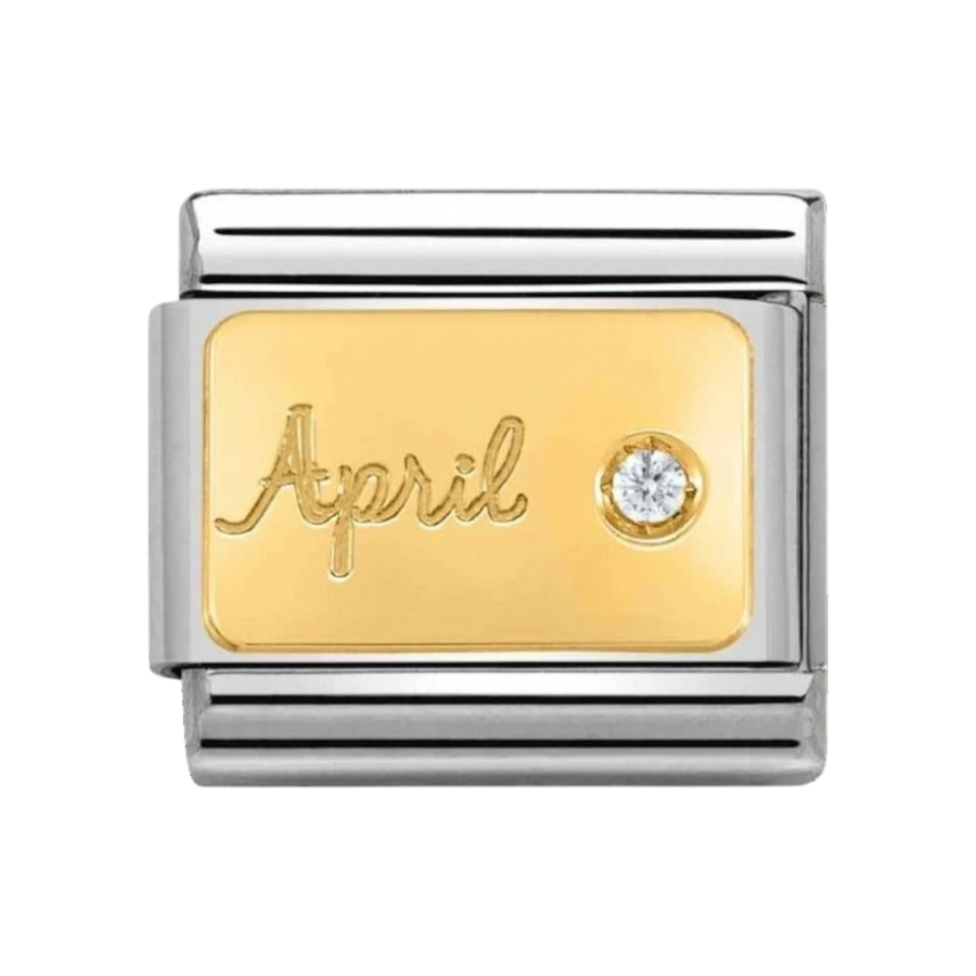 Nomination Classic 18k Gold Diamond April Birthstone Charm