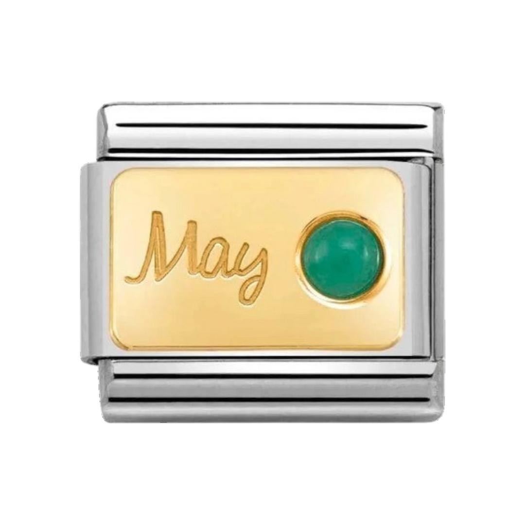 Nomination Classic Emerald May Birthstone Charm Gold