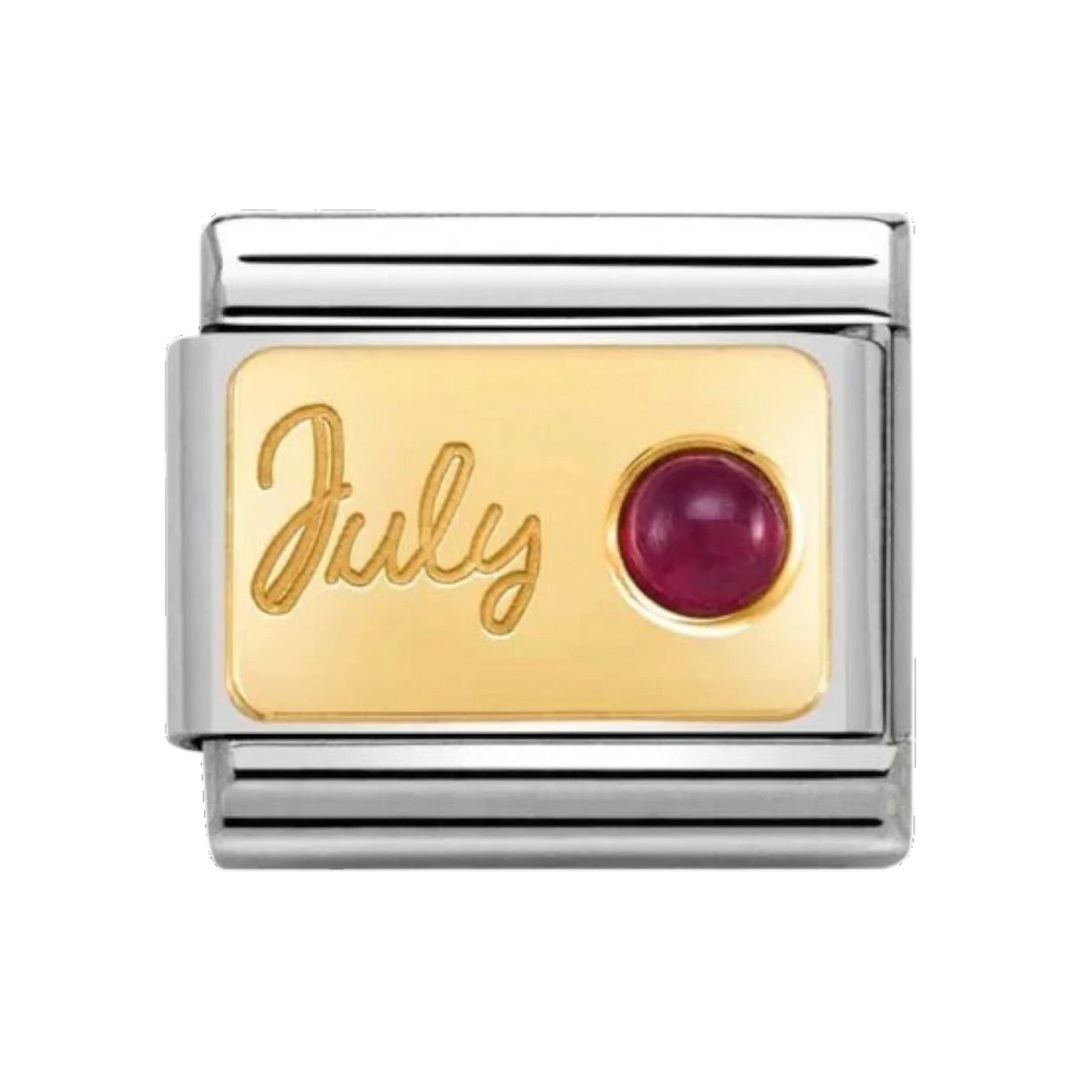 Nomination Classic Ruby July Birthstone Charm Gold