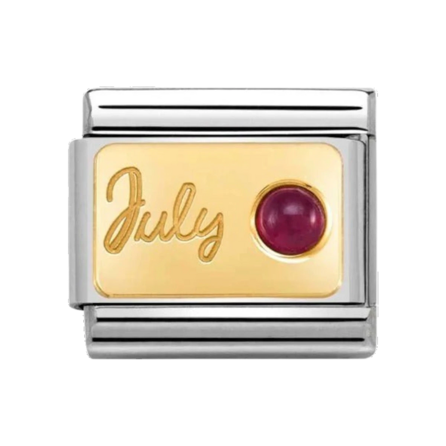 Nomination Classic Ruby July Birthstone Charm Gold