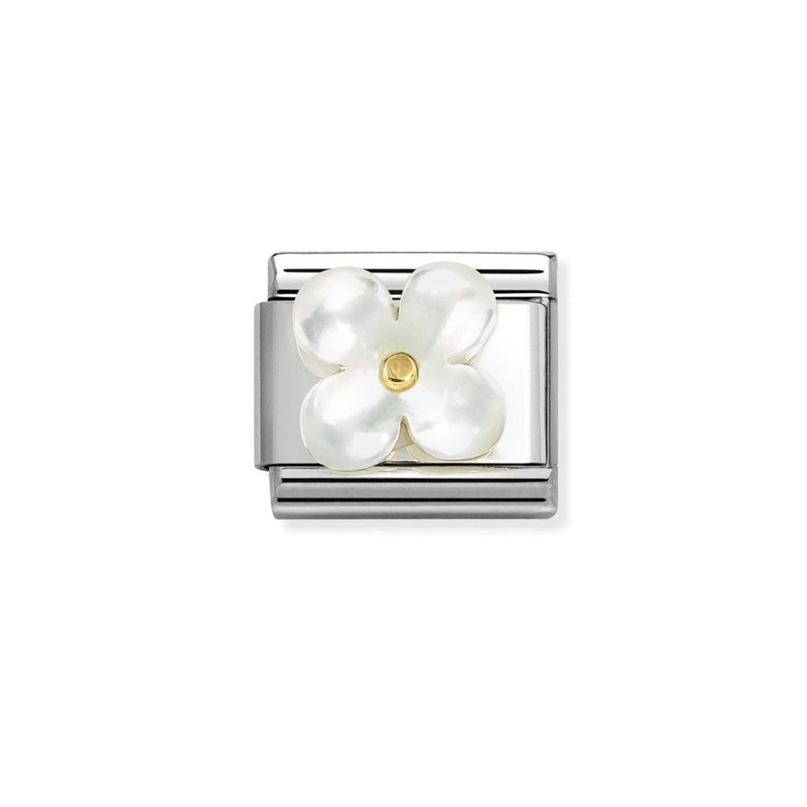 Nomination Classic Gold White Mother of Pearl Flower Charm 030521/02