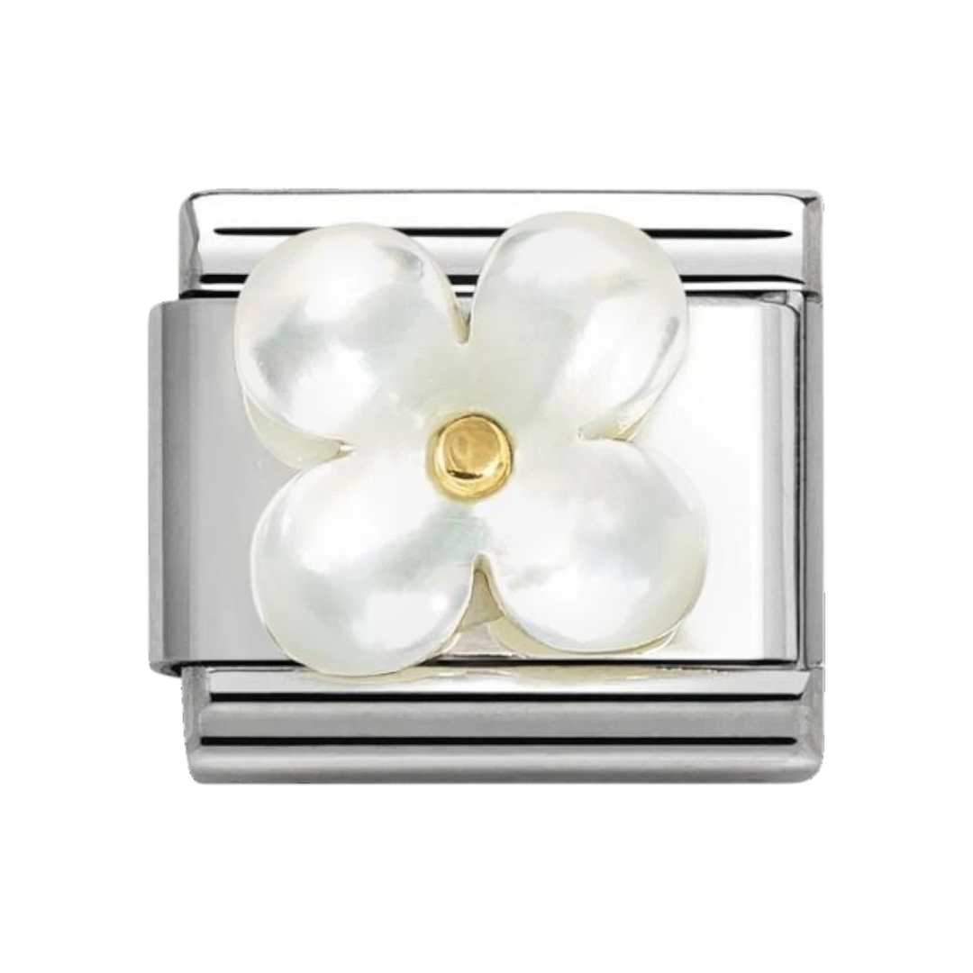 Nomination Classic Gold White Mother of Pearl Flower Charm 030521/02