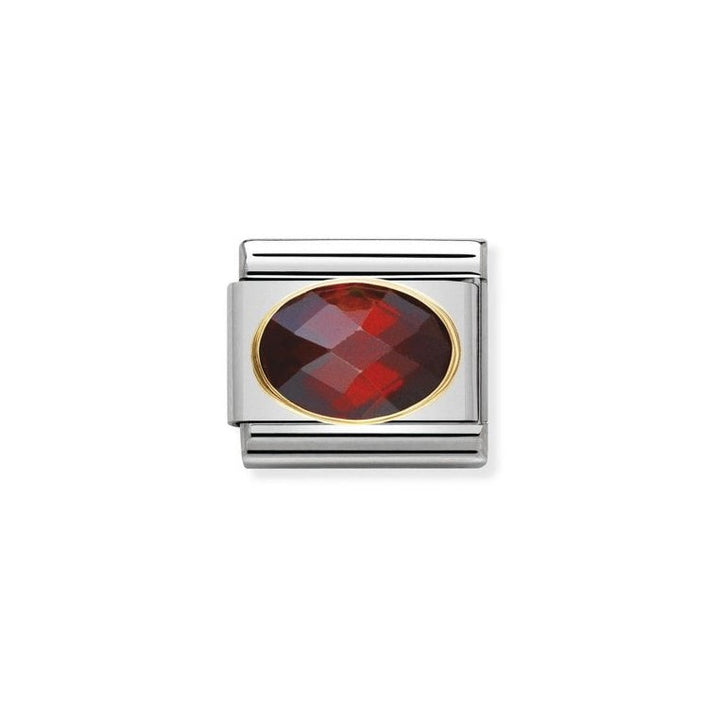 Nomination Classic Faceted Red Cubic Zirconia Charm - 18k Gold Setting 030601_005