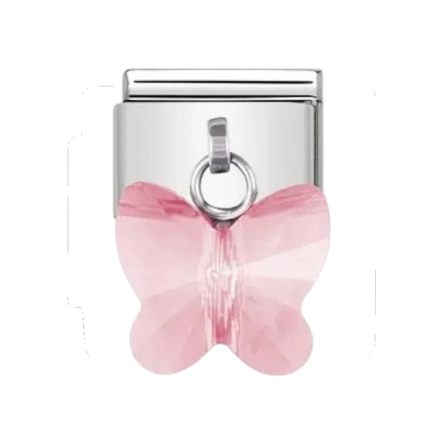 Nomination Classic Drop Charm - Swarovski Butterflies Pink 030604_11