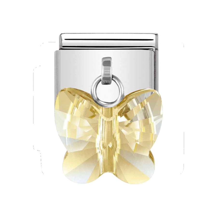 Niche Jewellery Nomination Silver and Gold Butterfly Drop Charm