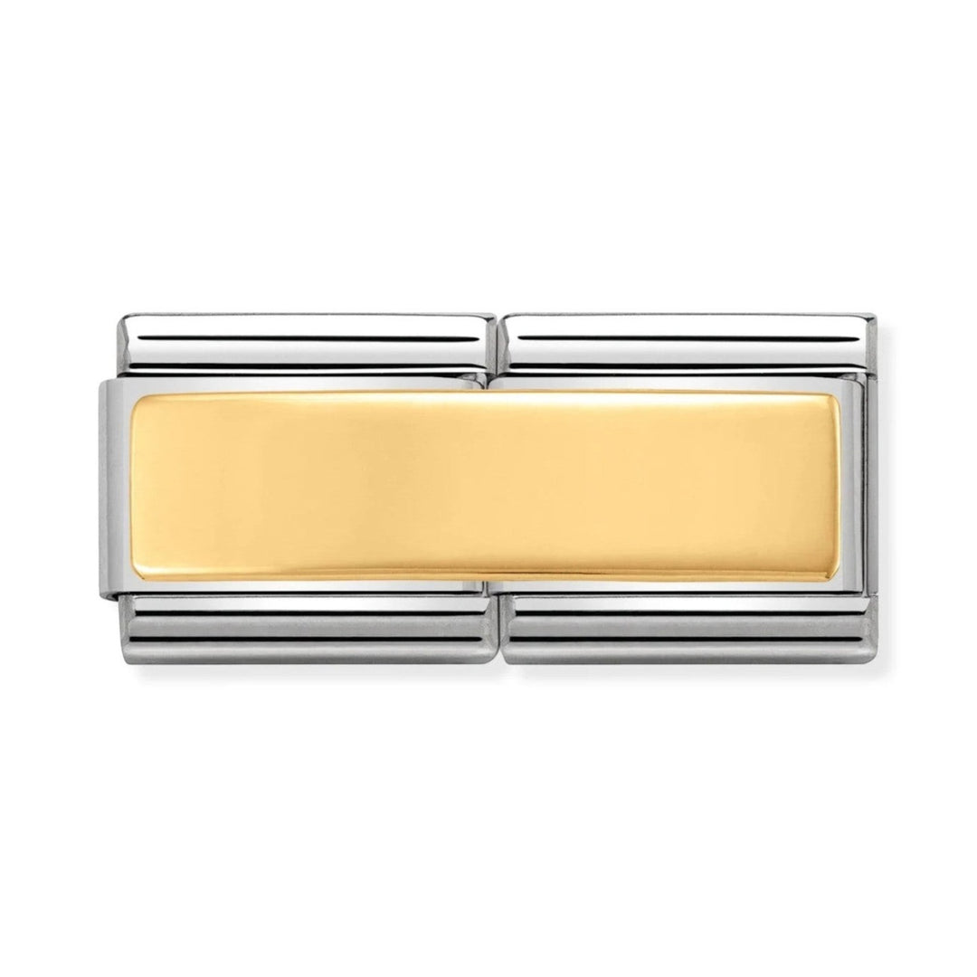 Nomination Double Engravable Gold Charm. Item code 030710_01.