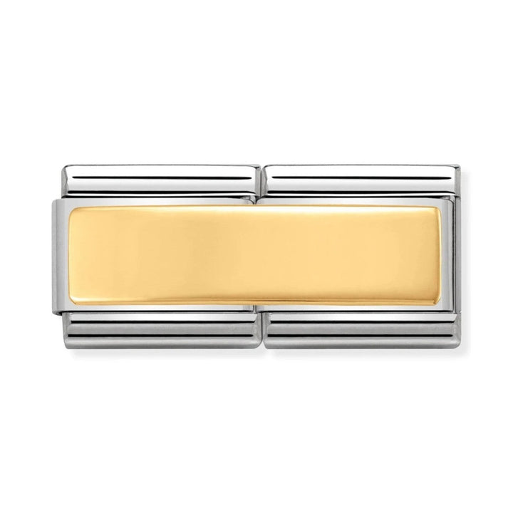 Nomination Double Engravable Gold Charm. Item code 030710_01.