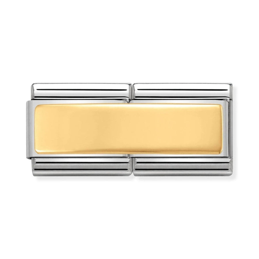 Nomination Double Engravable Gold Charm. Item code 030710_01.