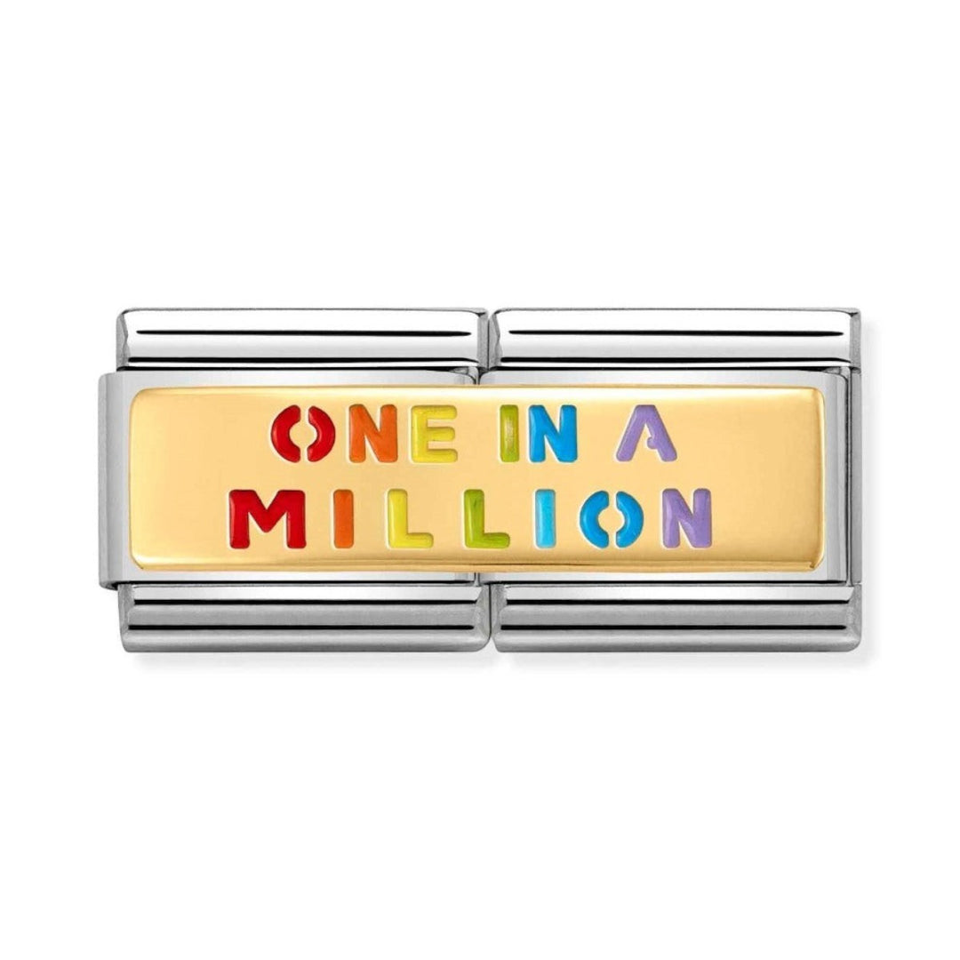 Nomination Classic Gold and Enamel Double Engraved Charm - One In A Million 030720_06