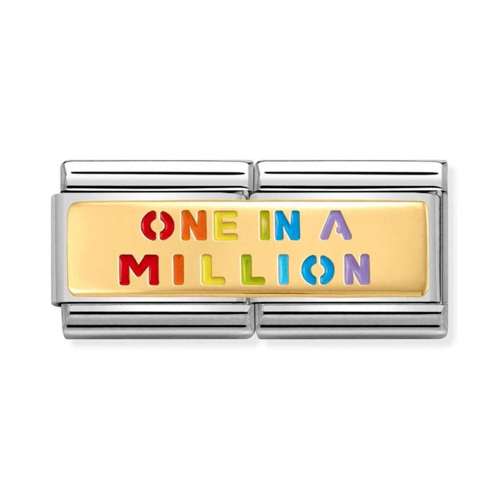 Nomination Classic Gold and Enamel Double Engraved Charm - One In A Million 030720_06