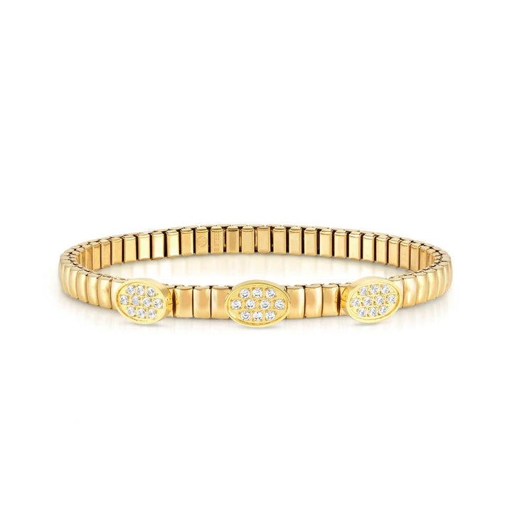 Nomination Extension Style Bracelet - Steel and Yellow Gold Zirconia Oval - 046015_053