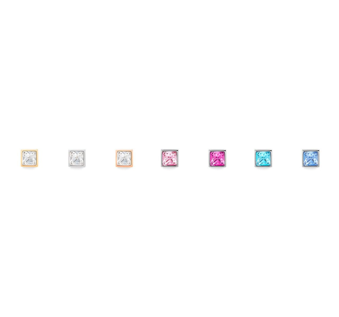 Coeur De Lion Brilliant Square Earrings - Silver Crystal 500211817