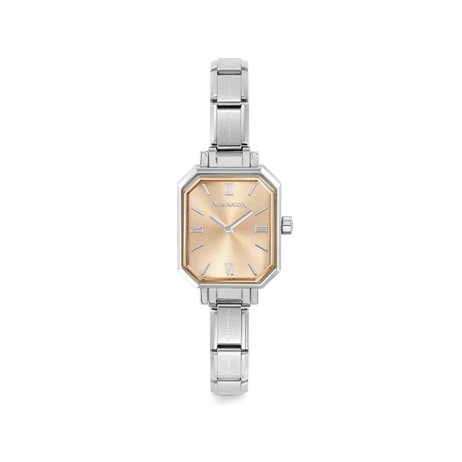 Niche Jewellery Nomination Paris Rectangular Sunray Gold Dial Charm Watch