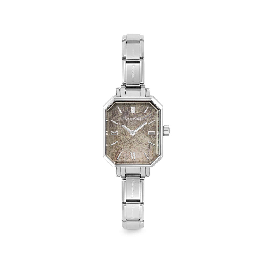 Niche Jewellery Nomination Paris Rectangular Meteorite Grey Dial Charm Watch