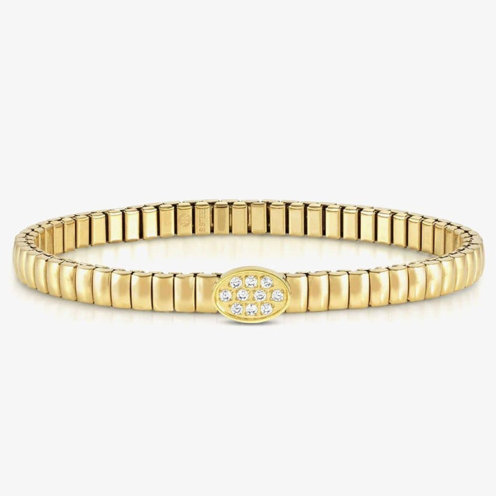 Nomination Extension Style Bracelet Steel and Yellow Gold Zirconia Oval - 046011_053