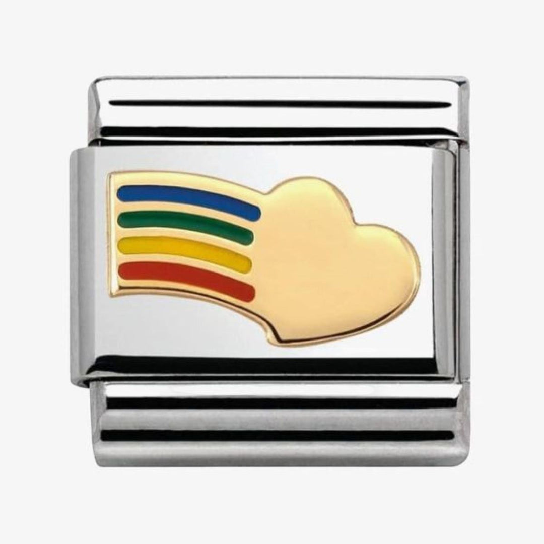 Nomination Classic Enamel and Gold Rainbow Heart Charm - 030283_12