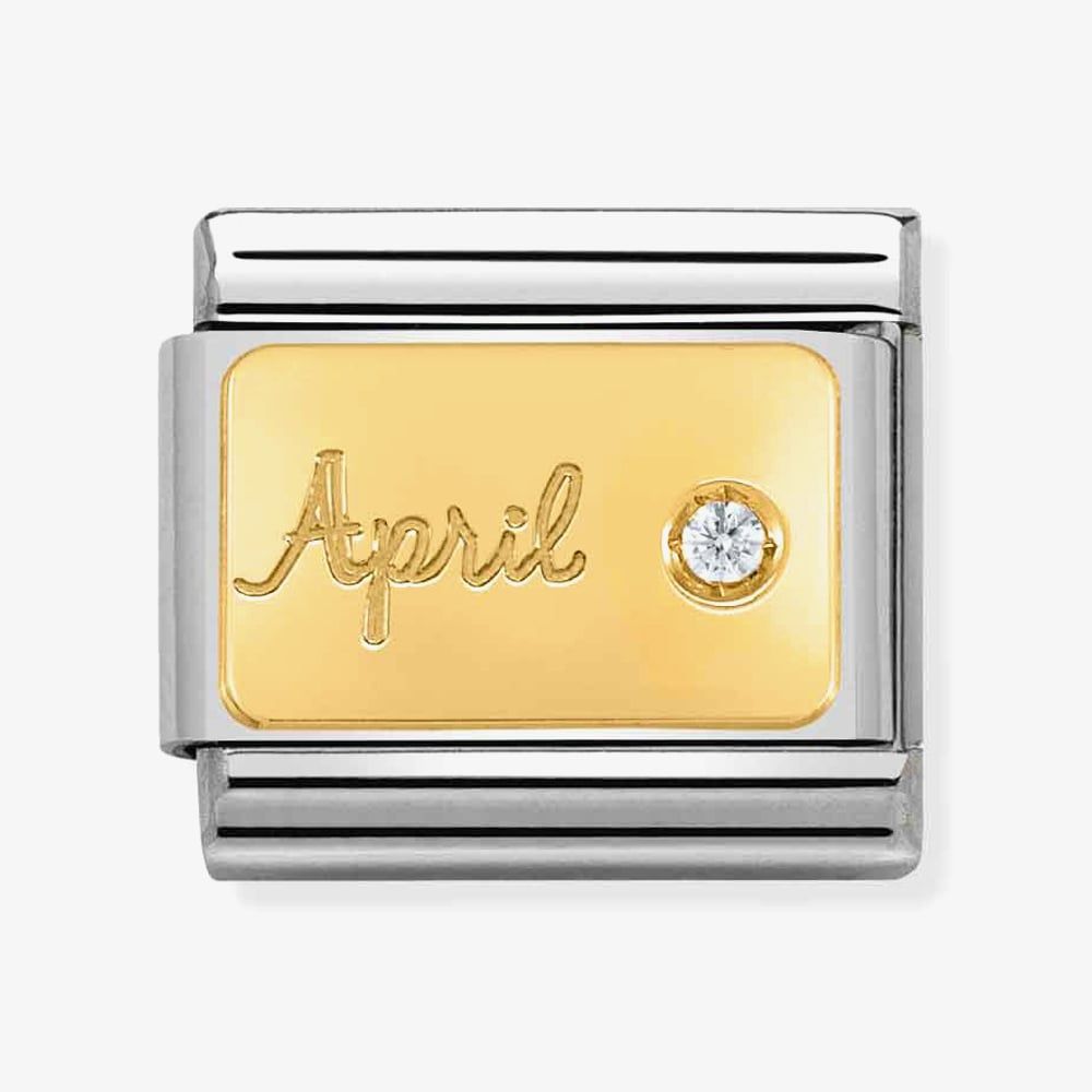 Nomination Classic 18k Gold Diamond April Birthstone Charm