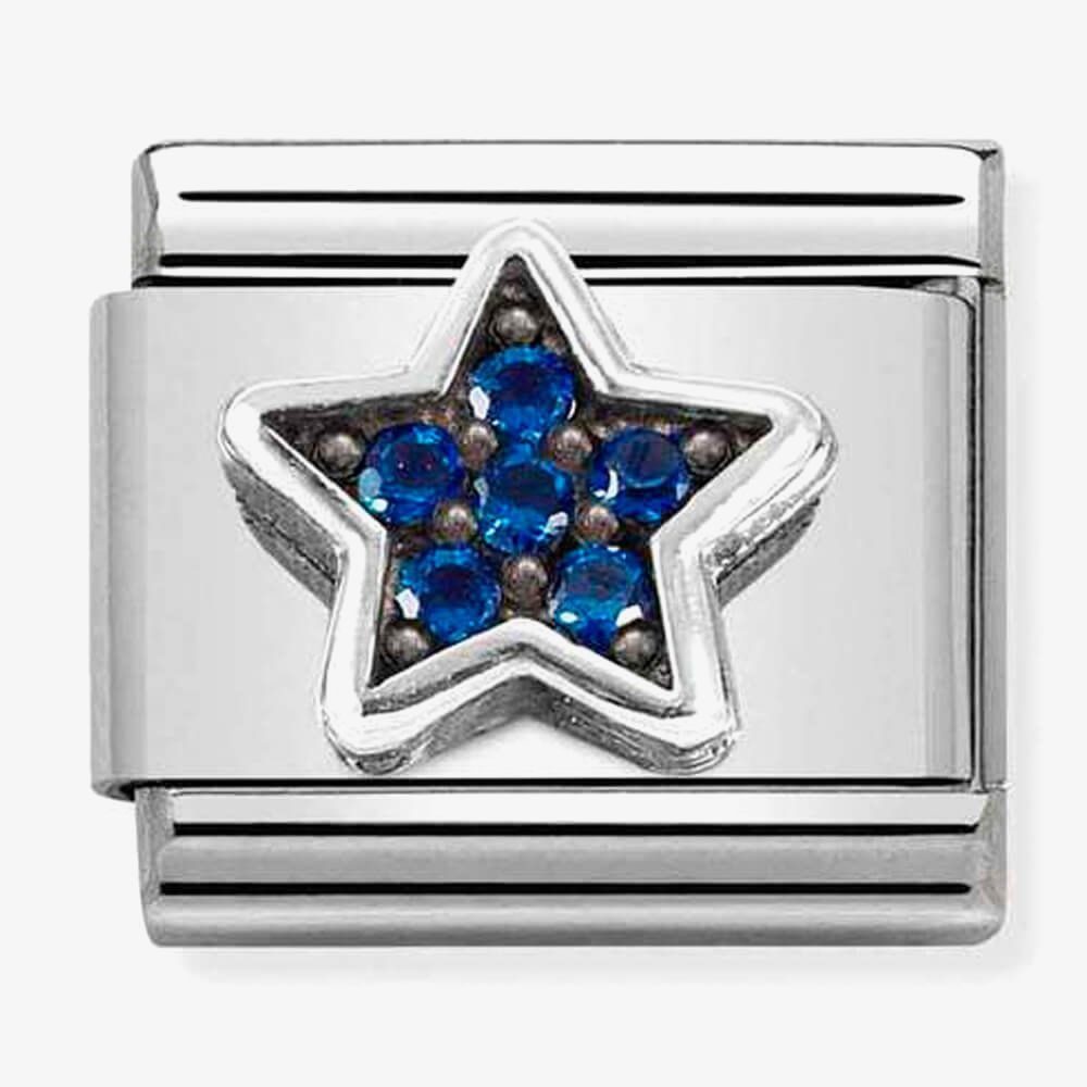 Nomination Composable Symbols Charm - Cubic Zirconia and Silver Blue Star 