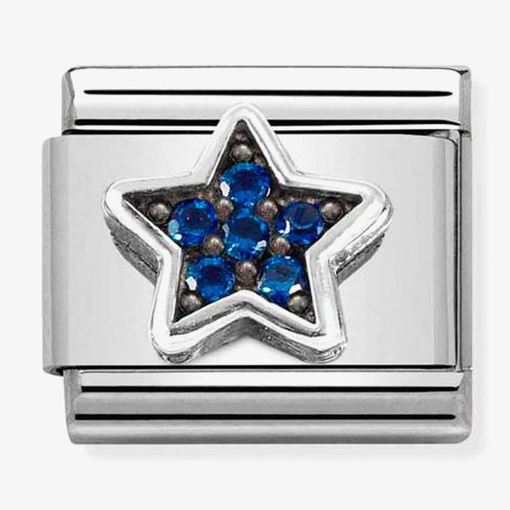 Nomination Composable Symbols Charm - Cubic Zirconia and Silver Blue Star 