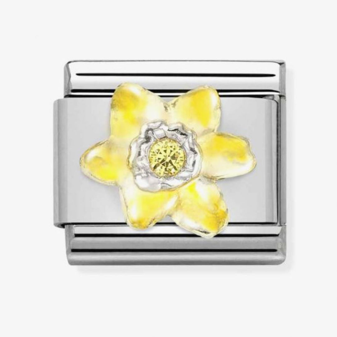 Nomination Classic Symbols Charm - Enamel Zirconia Narcissus Yellow