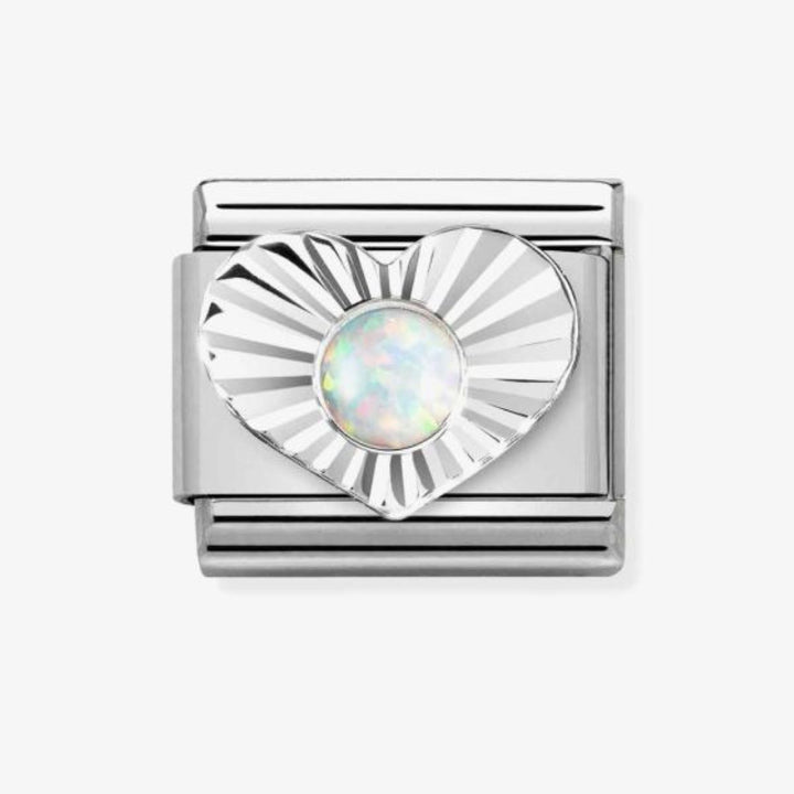 Nomination Classic Silvershine Diamond White Opal Charm