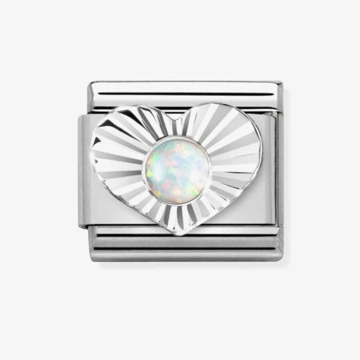 Nomination Classic Silvershine Diamond White Opal Charm