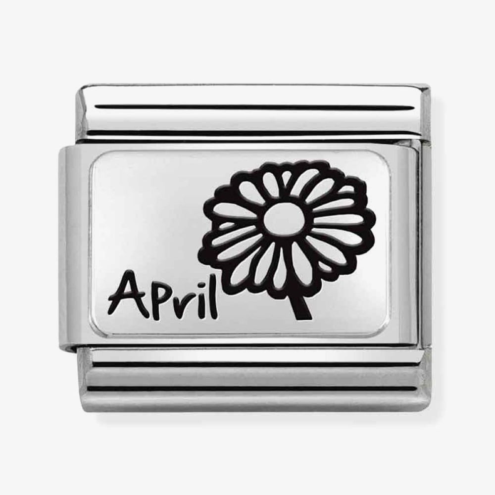 Nomination Classic Composable Link - Daisy Flower Charm Sterling Silver April