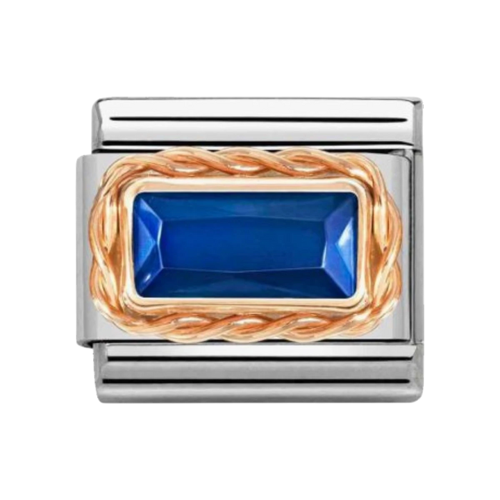 Nomination Classic Rose Faceted Baguette Blue Charm